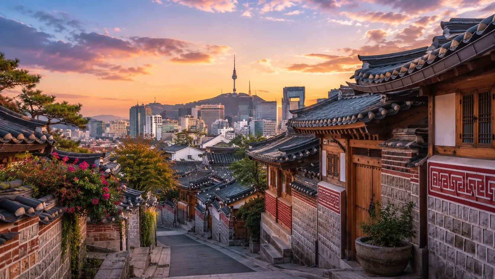 About Eshaare Tours - Traditional Korean Village at Sunset